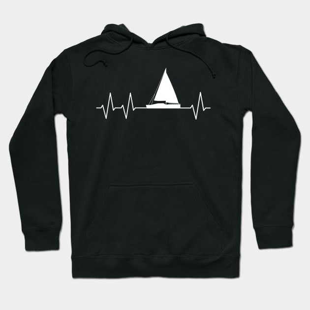 Sailing Ship Heartbeat Sailboat Pulse Captain Hoodie by Foxxy Merch